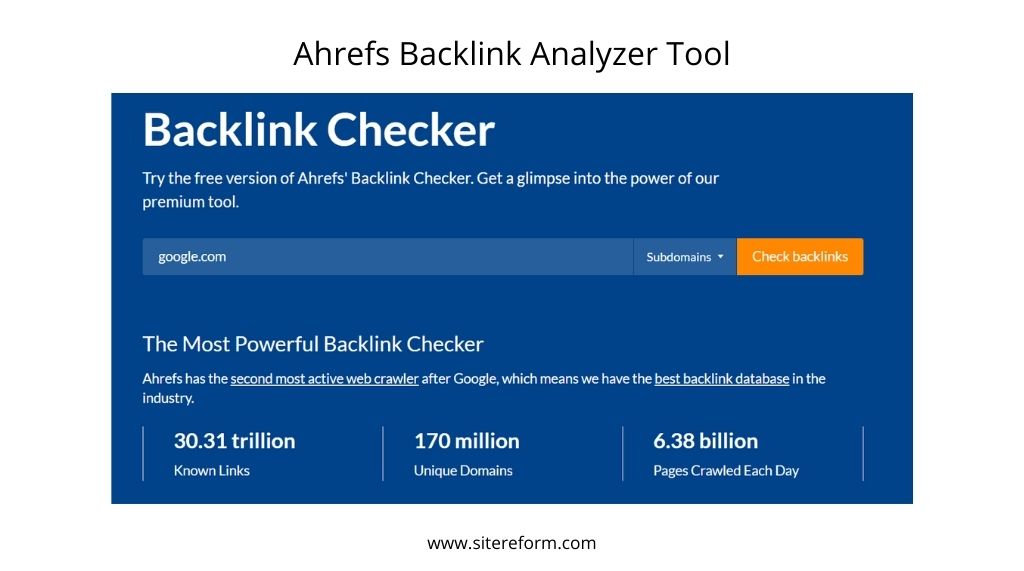 Ahrefs Backlink Analyzer Tool 7 Accurate Backlink Checker Tools 2023- Check Backlinks for Any Site
