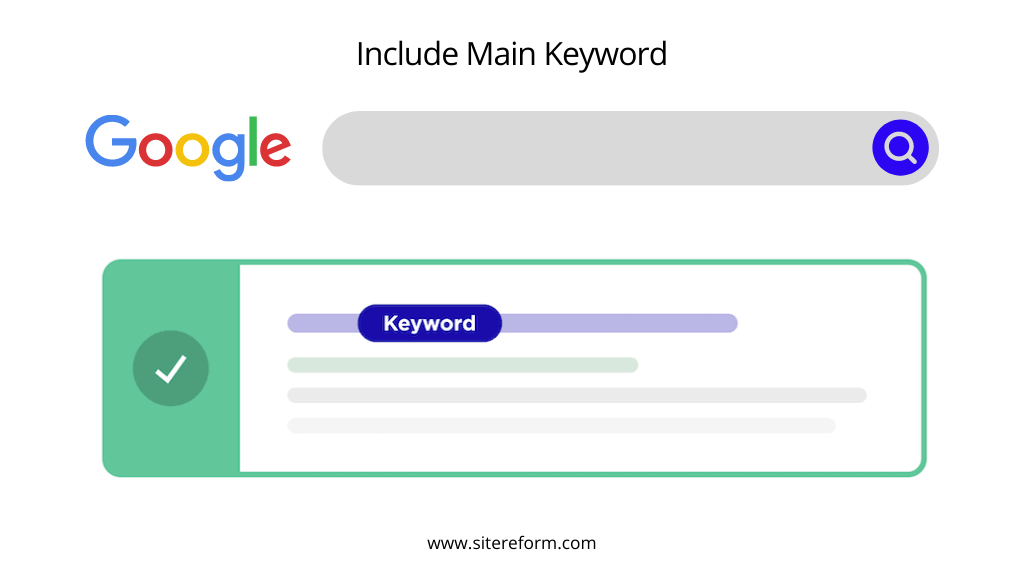 Include Main Keyword Create SEO Friendly Title Tags: Best Practices with Example